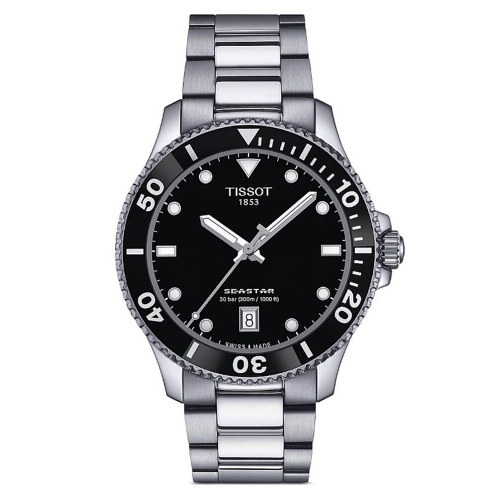 Tissot Men's Seastar Black Dial Watch - T1204101105100